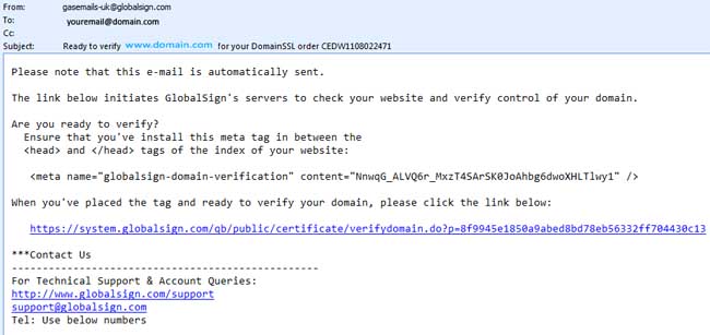 certificate meta-tag