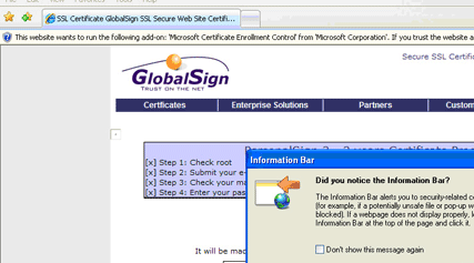 ActiveX Yellow Bar