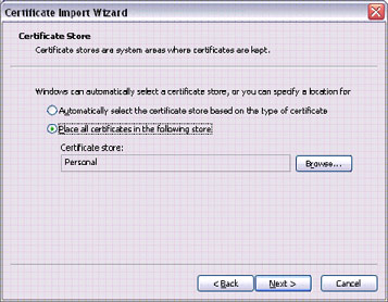 Personal Certificate Store