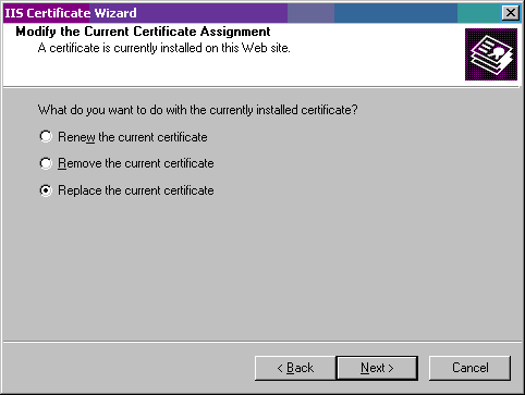 Replace current certificate in IIS
