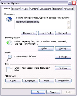 Internet Options