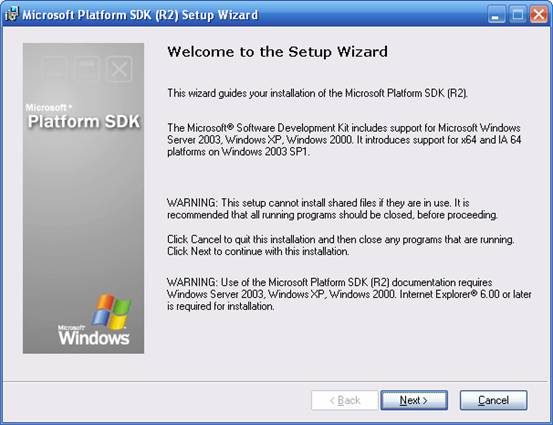 MS Platform SDK (R2) Setup Wizard