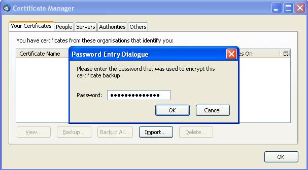 certificate import