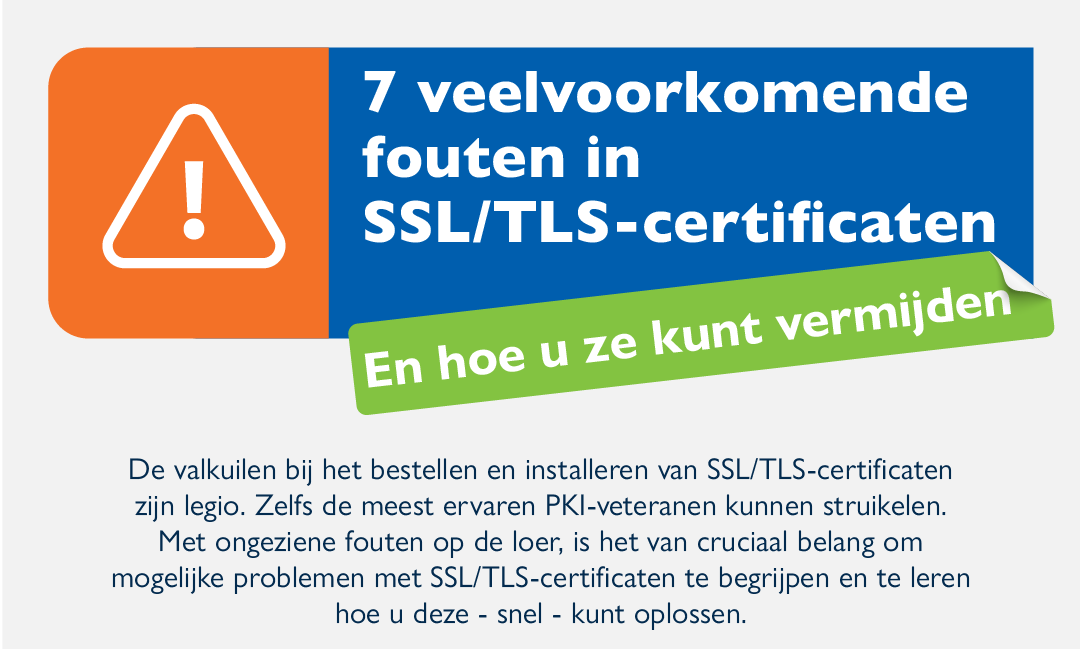 Infographic - 7 veelvoorkomende SSL/TLS-certificaatfouten en hoe ze te vermijden