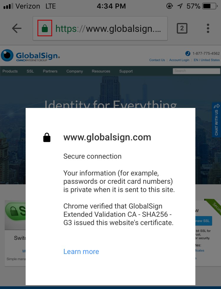 Certificate Details in iOS Chrome App