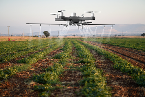Agrifood Drone Spraying a Field.png