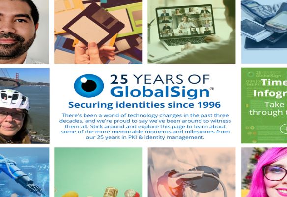 GlobalSign Celebrates 25 Years as a Leader in the Certificate Authority Industry With An Eye on Securing One Billion Endpoints