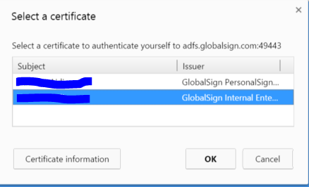 Client Authentication Screenshot