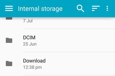 download folder in internal storage of phone