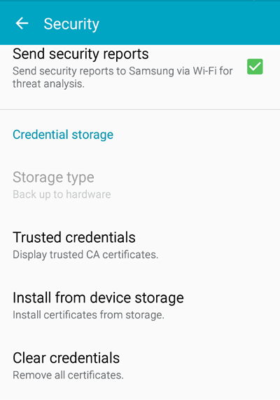 install certificate from phone storage on Android globalsign