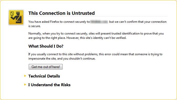 The connection is untrusted
