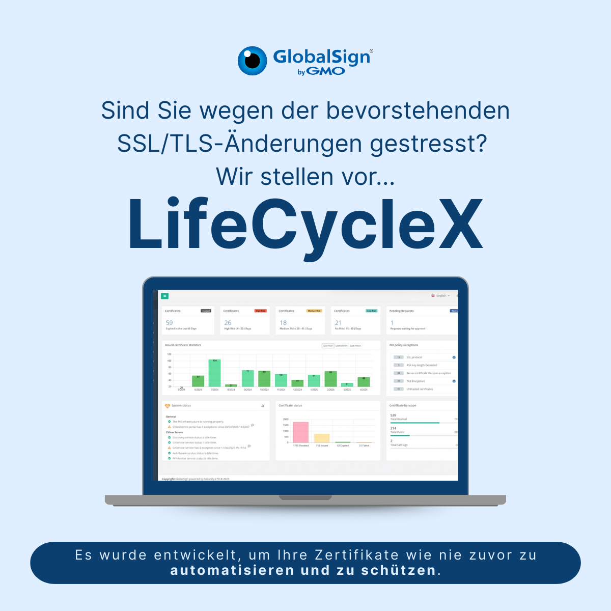 GMO GlobalSign stellt LifeCycleX für End-to-End-Zertifikatsverwaltung und Lebenszykluskontrolle vor