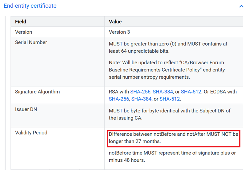 google smime certificate details with 27 month validity.png