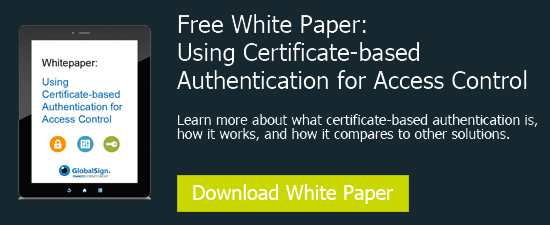 Certificate based authentication for access control