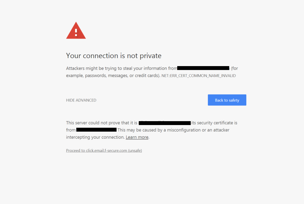 Chrome: ‘This server could not prove that it is example.com; its security certificate is from example.com. This may cause a misconfiguration or an attacker intercepting your connection’